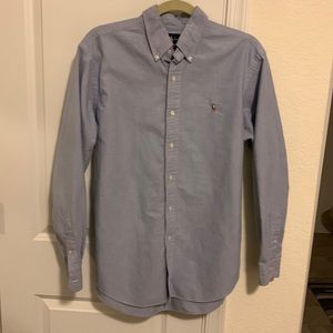 Polo by Ralph Lauren, long sleeve blue dress shirt.